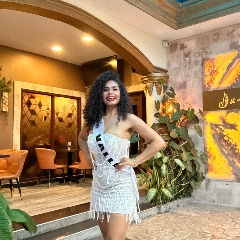 White Beaded Strapless corset  Dress